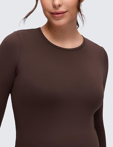CRZ YOGA Maternity Crewneck Top - color: Hot Fudge Brown, size: Medium