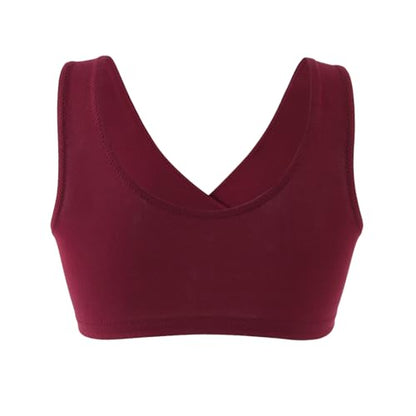 Women's Cotton Wireless Sleep Bra for Nursing and Maternity - color: Black+red+olive, size: Medium