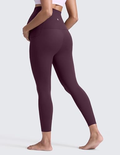 CRZ YOGA Maternity Leggings Pockets 25" - color: Deep Purple, size: X-Small