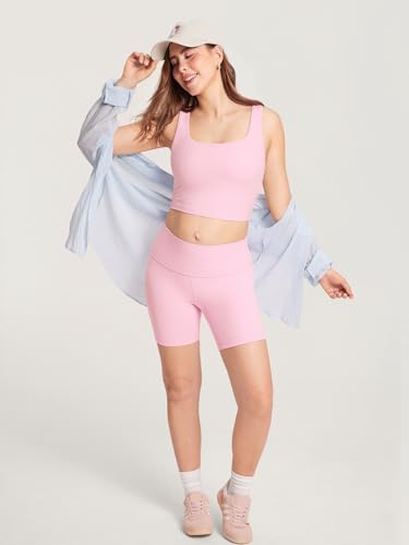 MOMANDA Longline Square Neck Pumping Bras - color: Sweet Pink, size: Small