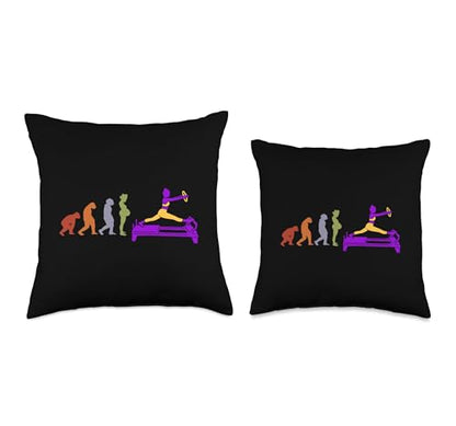 Yoga meditations Evolution Contrology Gym Pregnancy Pilates Throw Pillow - size: 18x18