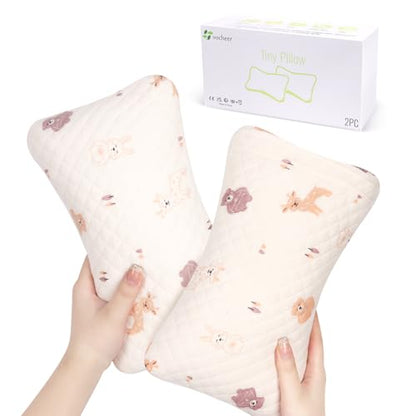vocheer Small Pillow with Removable Cover, 11"x 7" Tiny Travel Pillow 2PCS - color: Pink Deer-2pc