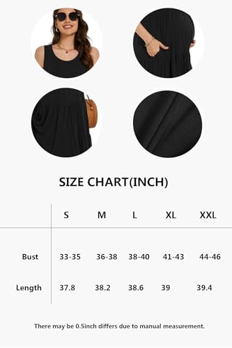 Smallshow Women's Sleeveless Ruffle Tank Maternity Dress - color: Black, size: Medium