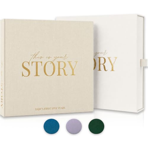 Baby Memory Book from Pregnancy to Age 5, Baby Book Keepsake, Natural - color: Natural