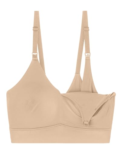 Harper Wilde Bliss Nursing Bralette, Maternity Bra for Women - color: Beige, size: Small