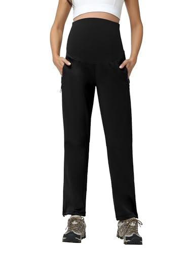 V VOCNI Maternity Pants Straight Leg Scrub Pants - color: Black, size: Small