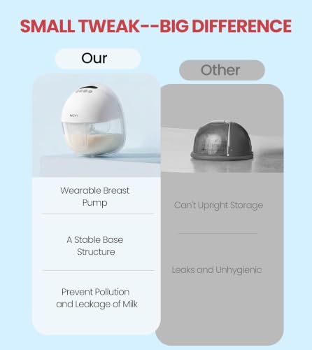 NCVI Wearable Breast Pump Hands Free for Mom Office, Home or Travel (White)