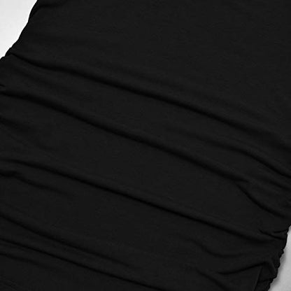 GINKANA Maternity Tank Tops Sleeveless Ruched Basic Tops Maternity Shirt Vest Mama Clothes - color: Black, size: Small