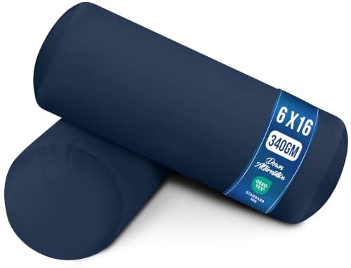 Utopia Bedding Bolster Pillow Inserts, 6x16 Neck roll Pillow, 2 Pack, Navy - color: Navy, size: 6x16 Inch (Pack of 2)