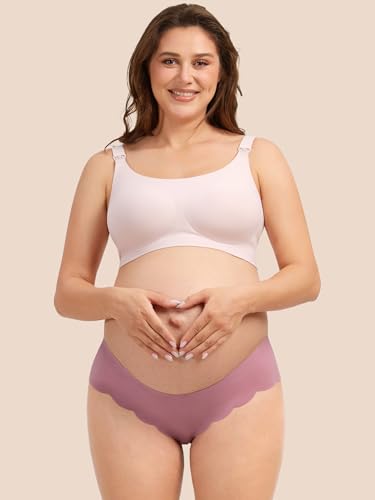 Angelhood 5 Pack Seamless Maternity Underwear, Pregnancy Postpartum Panties - color: Multicoloured a, size: X-Large