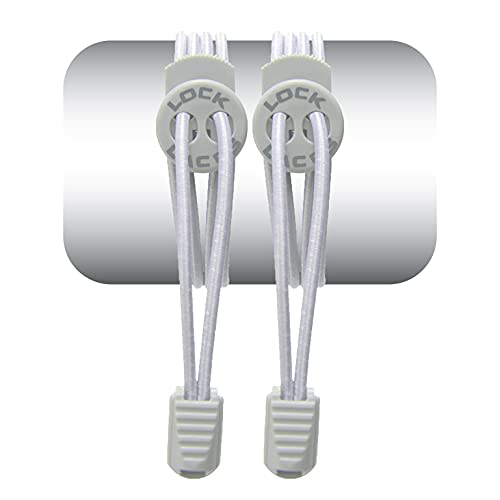 Lock Laces Elastic No Tie Shoelaces for Kids & Adults, One Size Fits All - color: Solid Gray