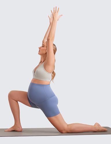 CRZ YOGA Maternity Biker Shorts 4" - color: Oasis Blue, size: Small