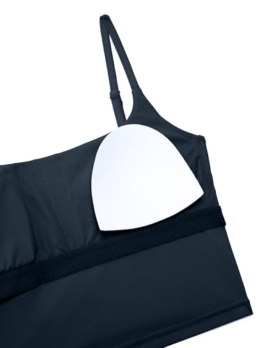 CRZ YOGA Butterlift Scoop Neck Crop Tank Top - color: True Navy, size: Large