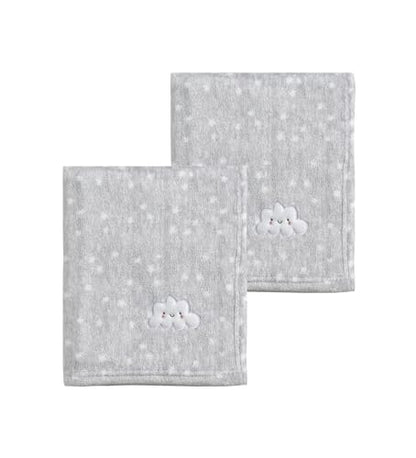 CREVENT 2Pcs 30''X40'' Cute Cozy Fluffy Warm Baby Blankets for Infants Toddlers' Bedding Crib Cot Stroller - Grey Cloud - color: Cloud X2