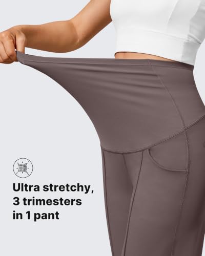G4Free EverGoing Maternity Dress Pants Pregnancy Slacks - color: Taupe, size: Large