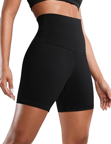 CRZ YOGA Super High Waist Biker Shorts 6" - color: Black, size: Medium