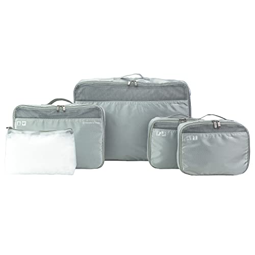 Traveler's Choice Cloverland Packing Cubes 5 Piece Set, Grey - color: Gray