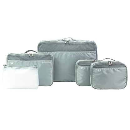 Traveler's Choice Cloverland Packing Cubes 5 Piece Set, Grey - color: Gray
