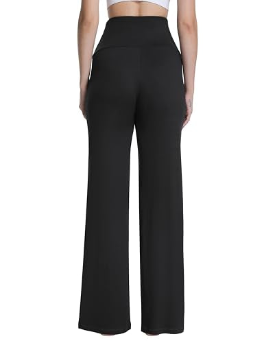 3 Pack Women's Maternity Pants Wide Leg - color: 3 Pack Black/Black/Black, size: Medium