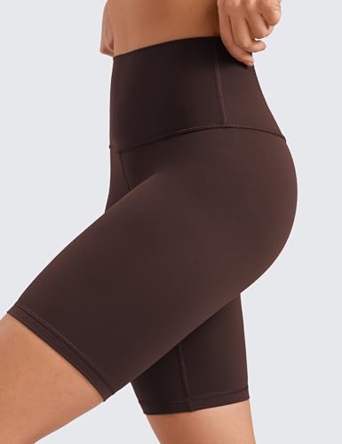 CRZ YOGA Butterluxe Biker Shorts 8" - color: Hot Fudge Brown, size: Small