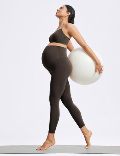 POSHDIVAH Creamluxe Maternity Leggings 25"/28" - color: Deep Brown, size: Large