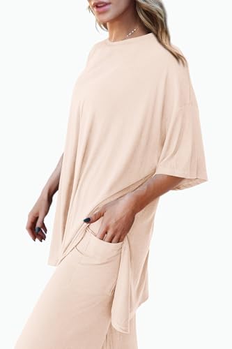 PRETTYGARDEN Two Piece Sets for Women Lounge Matching Set - color: Beige, size: Small