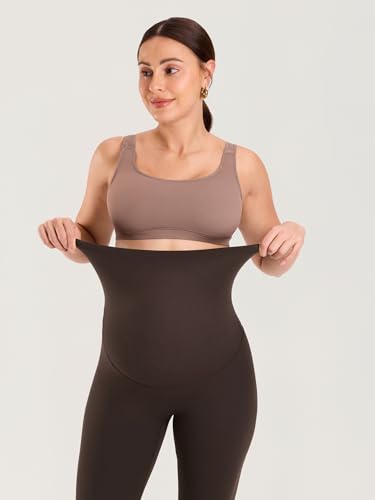 MOMANDA Flared Maternity Leggings 31.5" - color: Clay Brown, size: X-Small