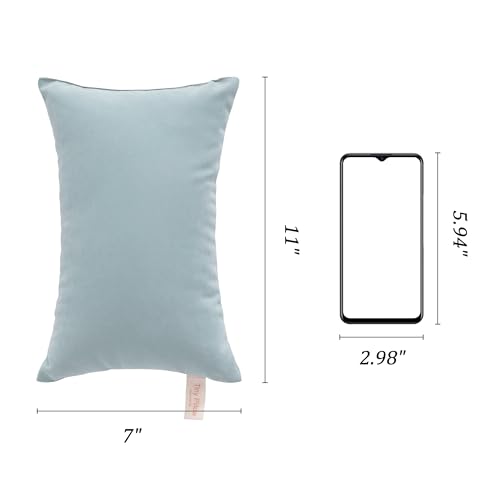 BEDSUM Plush Mini Pillows, 11 x 7, Microfiber, 2 Pack, Sea Green - color: Sea Green, size: 11x7 inches