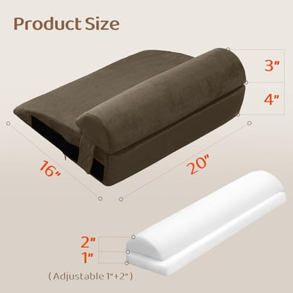 Recliner Foot Rest Cushion with Removable Semi-Cylinder - color: Coffee
