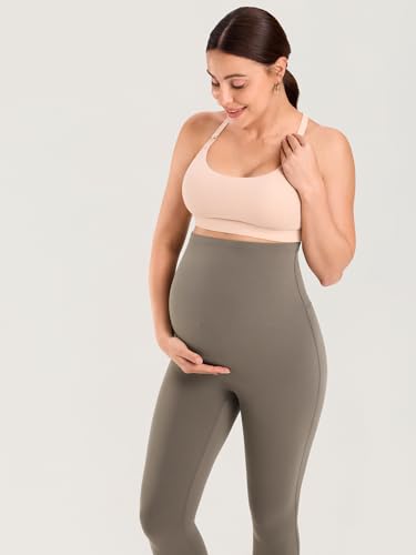 MOMANDA Seamless Maternity Leggings 25" - color: Nomad Grey, size: X-Small