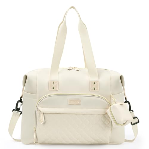 Tuwubi Diaper Bag Tote,Baby Diaper Bag with Pacifier Case - color: White, size: Large