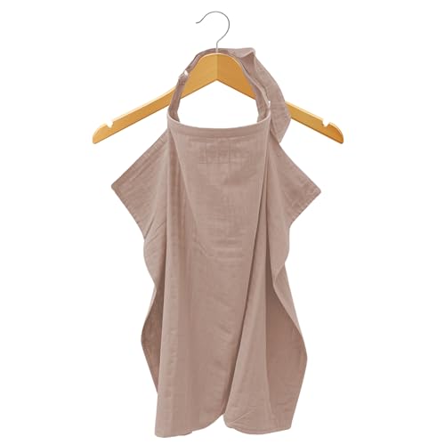 MOZAH Organic Cotton Muslin Nursing Cover, Baby Breastfeeding Essential, Breathable Mother Nursing Apron, Multi-use Carseat Canopy, Warm Taupe - color: Warm Taupe