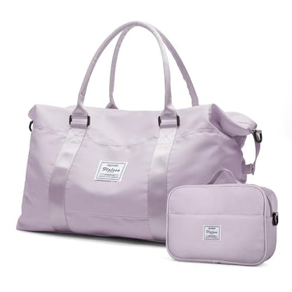 Travel Duffel Bags for Women,Carry-On Weekender Overnight Bag - color: Light Purple, size: Extra Large