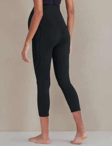 POSHDIVAH Maternity Workout Leggings Pregnancy Yoga Pants Pockets - color: Blacks, size: Large