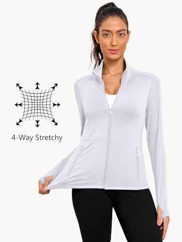 VUTRU Women's Workout Yoga Jacket Full Zip Running Athletic Track Jacket - color: A-white, size: X-Small