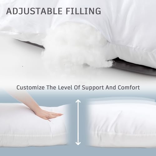 DOWNCOOL Pregnancy Pillow, U Shaped Body Pillow, Memory Foam Maternity Pillow, 55 Inch Grey Pillow with Removable Cover for Sleeping,Support for Back, Hips, Legs, Belly