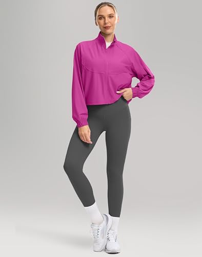 Soothfeel Women's Athletic Lightweight Jacket UPF 50+ Sun Protection Shirts - color: Sizzling Pink, size: Medium