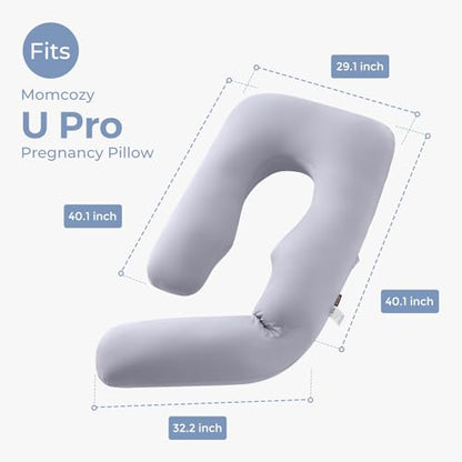 Momcozy Cooling Pregnancy Pillow Cover for Dreamlign U Pro Maternity Pillow - color: U Pro-cooling-grey