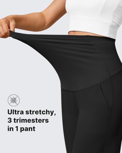 G4Free EverGoing Maternity Pants Over the Belly Pregnancy Work Trousers - color: Black, size: X-Small