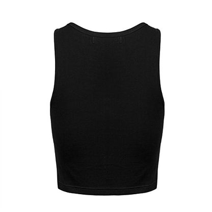 OThread & Co. Women's Basic Crop Tops Stretchy Casual Scoop Neck Sleeveless Crop Tank Top - color: Black, size: Medium