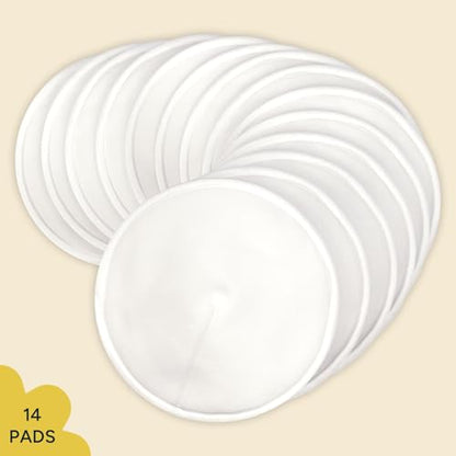 Nintara Baby Reusable Nursing Pads – Pack of 14 with Laundry Bag - size: Pack of 14