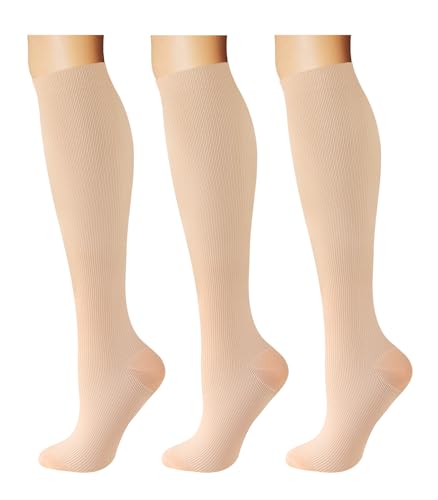 Breslatte Compression Socks for Women Men 15-20 mmHg - color: 3s4 3nude 2, size: Small-Medium