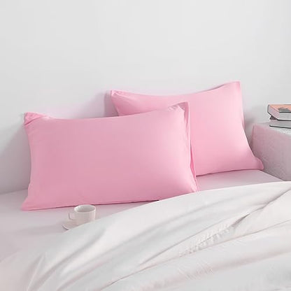 NTBAY Queen Microfiber Pillowcases, Set of 2, Pink - color: Pink, size: Queen (20"x30")