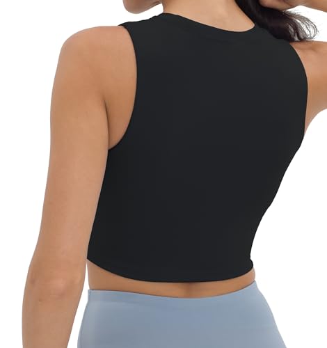 V VOCNI Nursing Tank Tops Racerback Breastfeeding Crop Top - color: Black, size: Small