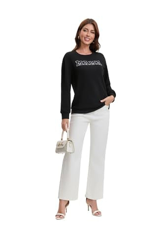 Women Waffle Knit Mama Embroidered Zippers Breastfeeding Nursing Sweatshirt - color: Black, size: Large