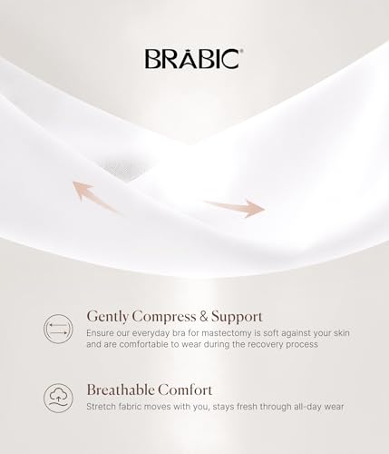 BRABIC Zip Front Closure Everyday Bras for Women Post Sugery Compression - color: White, size: Small