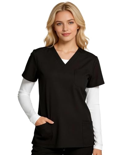 Rolimaka 4-Pack Women's Long Sleeve Underscrub Base Layer Tops for Nurses - size: Medium