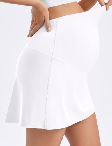 POSHDIVAH Creamluxe Maternity A-Line Tennis Golf Skirt - color: White, size: Small