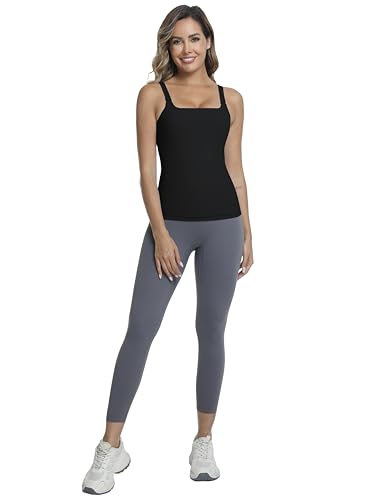 Nursing Tank Top Breastfeeding Square Neck Shirt - color: Black, size: Small