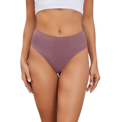 No Show High Rise Bikini Panties Women's Seamless Underwear Pack - color: Mix3-5pack, size: Medium